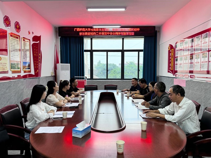 【党建创优】广西师范大学马克思主义学院、贺州市富川县麦岭初中联合开展学习贯彻党的二十届三中全会精神专题学习会